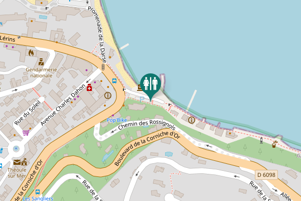 Map showing location of Promenade André Pradayrol Toilet