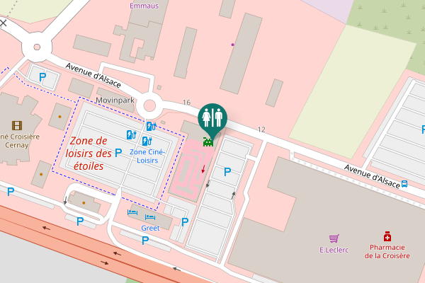 Map showing location of Avenue d'Alsace 16 Toilet