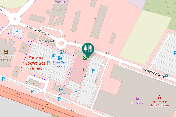 Map showing location of Avenue d'Alsace 16 Toilet