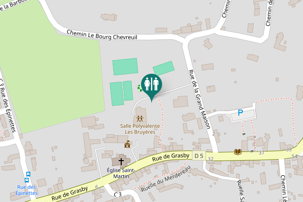 Map showing location of Rue de Grasby 21 Toilet