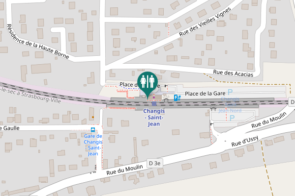 Map showing location of Place de la Gare Toilet