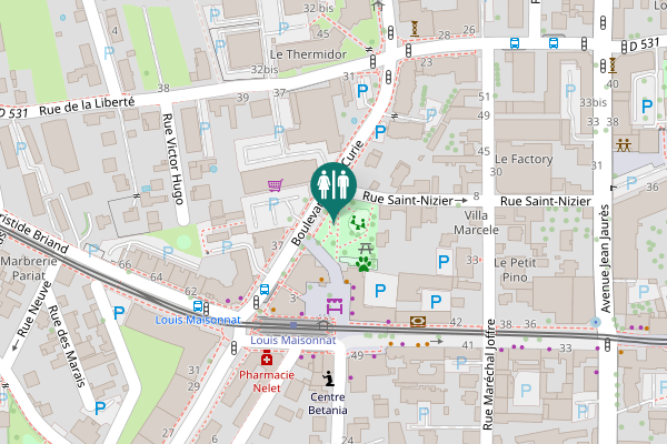 Map showing location of Boulevard Joliot Curie 37 Toilet