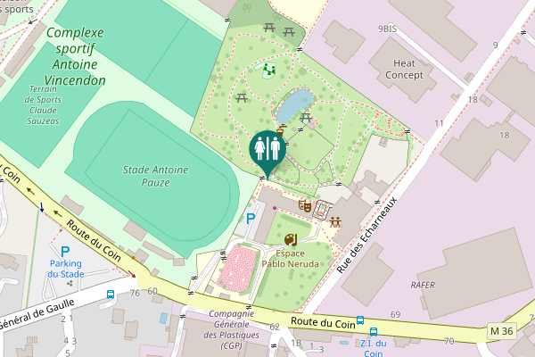 Map showing location of Rue des Echarneaux 15 Toilet