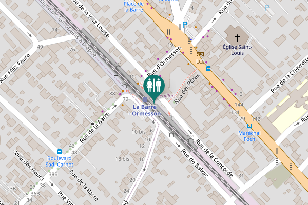 Map showing location of Rue de la Concorde 2 Toilet