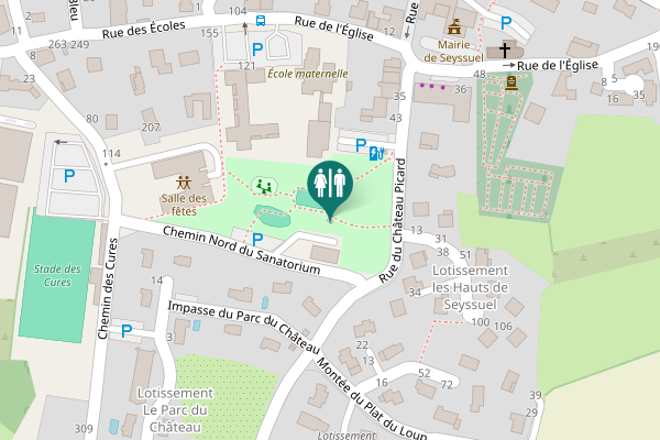 Map showing location of Chemin Nord du Sanatorium 64 Toilet