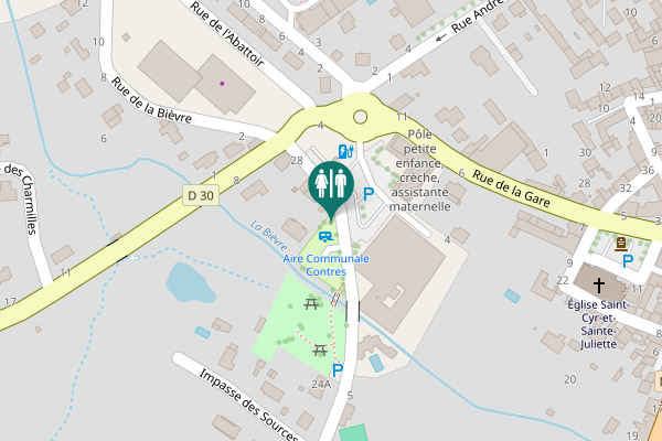 Map showing location of Chemin des Lineraux Toilet