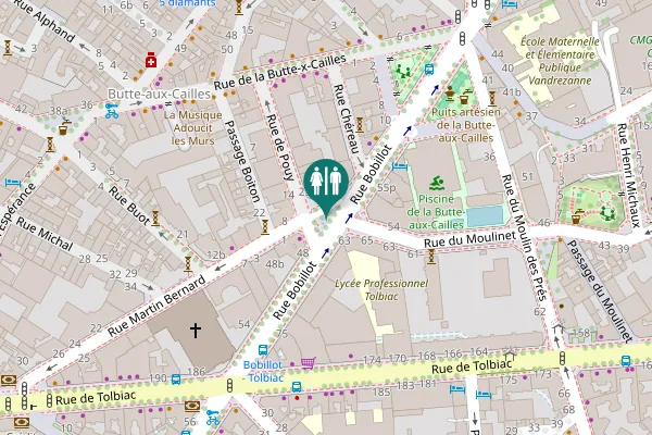 Map showing location of Rue Martin Bernard 6 Toilet