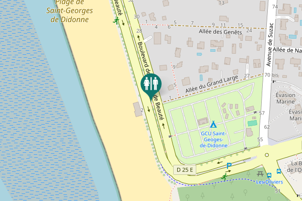 Map showing location of Boulevard de la Côte de Beauté 2 Toilet