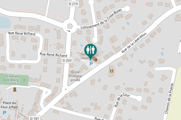 Map showing location of Rue de la Libération Toilet