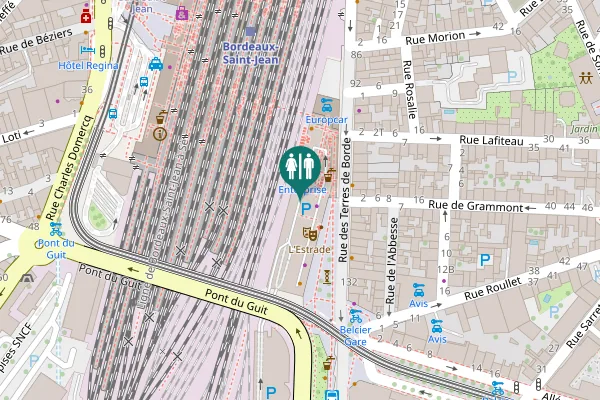 Map showing location of Parvis de l'Atlantique Toilet