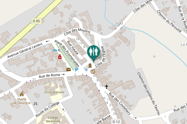 Map showing location of Côte de l’Église Toilet