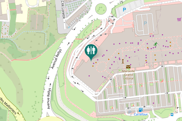 Map showing location of Avenue Rellys Toilet