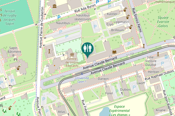 Map showing location of Avenue Claude Bernard 10 Toilet