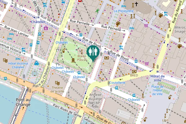 Map showing location of Allée Waslaw Nijinsky Toilet