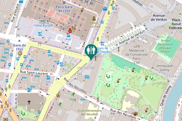 Map showing location of Rue du Faubourg Saint-Martin Toilet