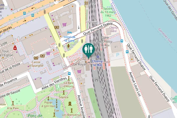 Map showing location of Esplanade François Mitterrand Toilet