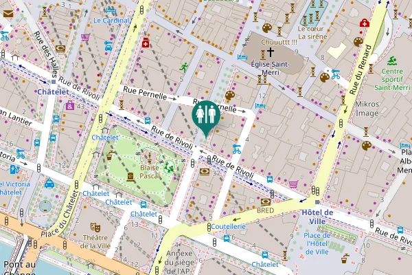 Map showing location of Rue Saint-Martin 16 Toilet