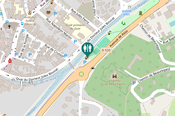 Map showing location of Marcale Toilet