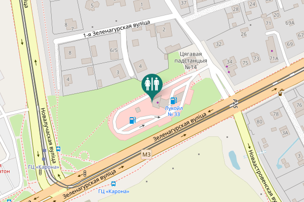 Map showing location of Зеленагурская вуліца 81 Toilet