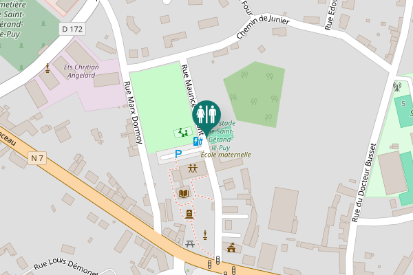 Map showing location of Rue Maurice Dupont Toilet