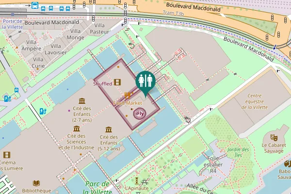 Map showing location of Avenue Corentin Cariou 30 Toilet