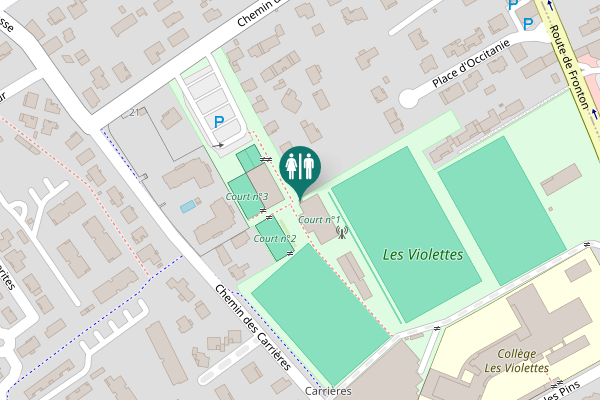 Map showing location of Chemin des Carrières Toilet