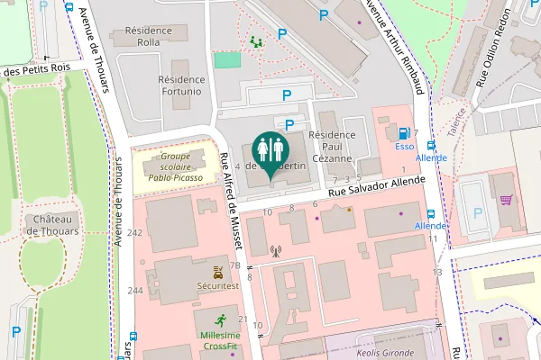 Map showing location of Rue Salvador Allende 10 Toilet