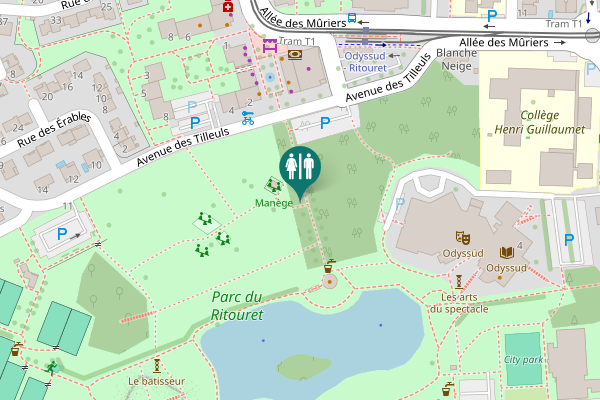 Map showing location of Avenue des Tilleuls 2 Toilet