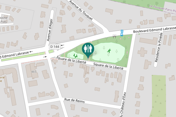 Map showing location of Square de la Liberté Toilet