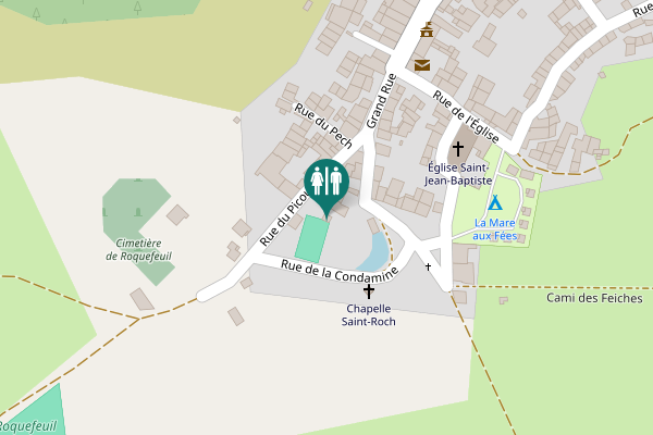 Map showing location of Rue du Picou Toilet