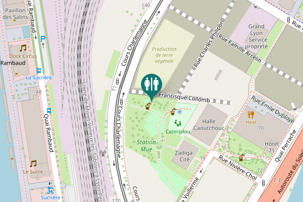 Map showing location of Rue Francisque Collomb Toilet