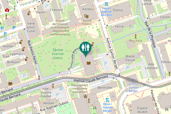 Map showing location of Avenue Gaston Berger 16 Toilet