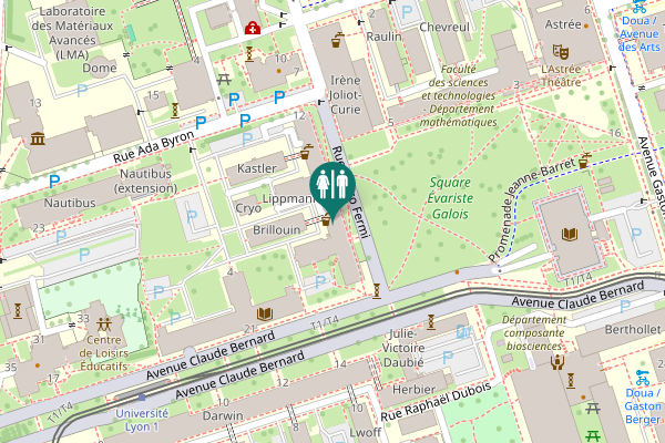 Map showing location of Toilettes hommes