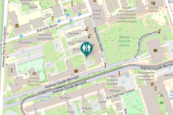 Map showing location of Toilettes hommes