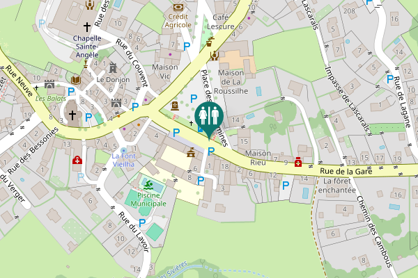 Map showing location of Allée Gaston Monnerville 12 Toilet