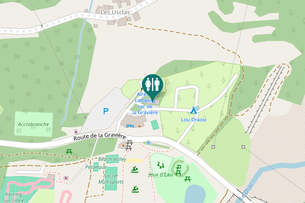 Map showing location of Route de la Gravière Toilet
