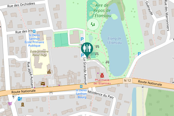 Map showing location of La Grande Avenue Toilet