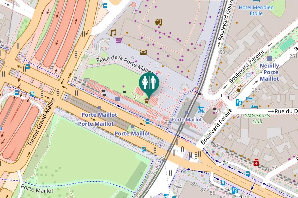 Map showing location of Paris Toilet
