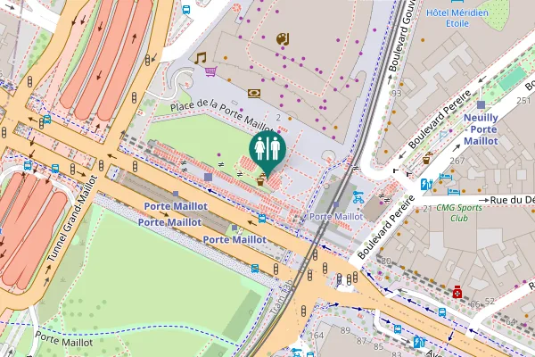 Map showing location of Paris Toilet