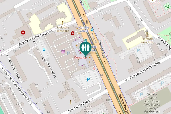 Map showing location of Vitry-sur-Seine Toilet