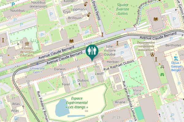 Map showing location of Avenue Claude Bernard 14 Toilet