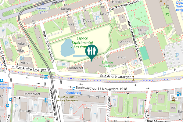 Map showing location of Boulevard André Latarjet 13 Toilet