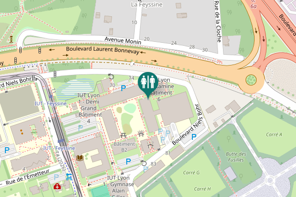 Map showing location of Boulevard Niels Bohr 76 Toilet
