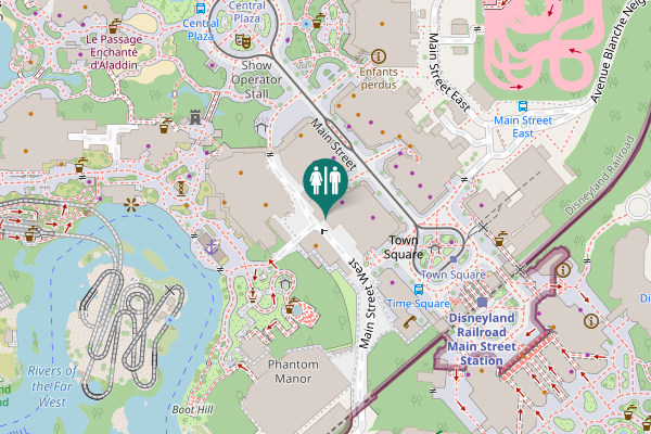 Map showing location of Main Street West Toilet