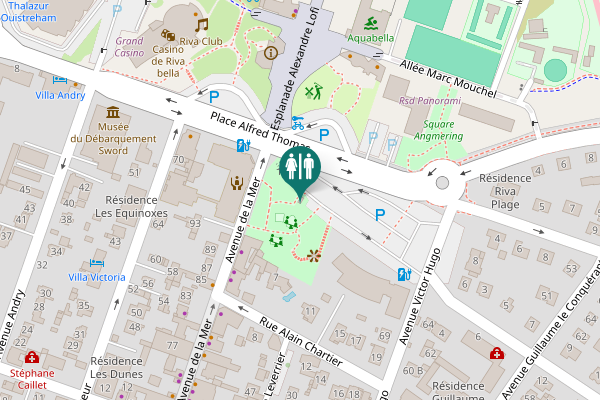 Map showing location of Place Alfred Thomas Toilet