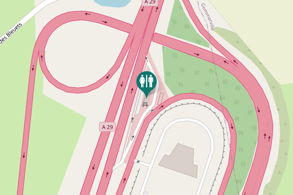 Map showing location of A 29 Toilet