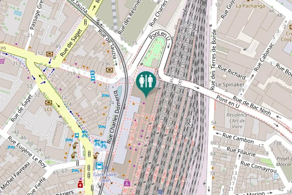 Map showing location of Parvis Louis Armand Toilet