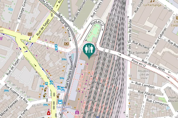 Map showing location of Parvis Louis Armand Toilet