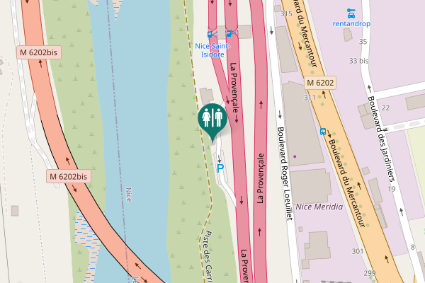 Map showing location of Piste des Carriers Toilet