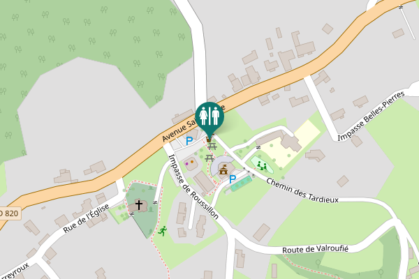 Map showing location of Chemin des Tardieux Toilet